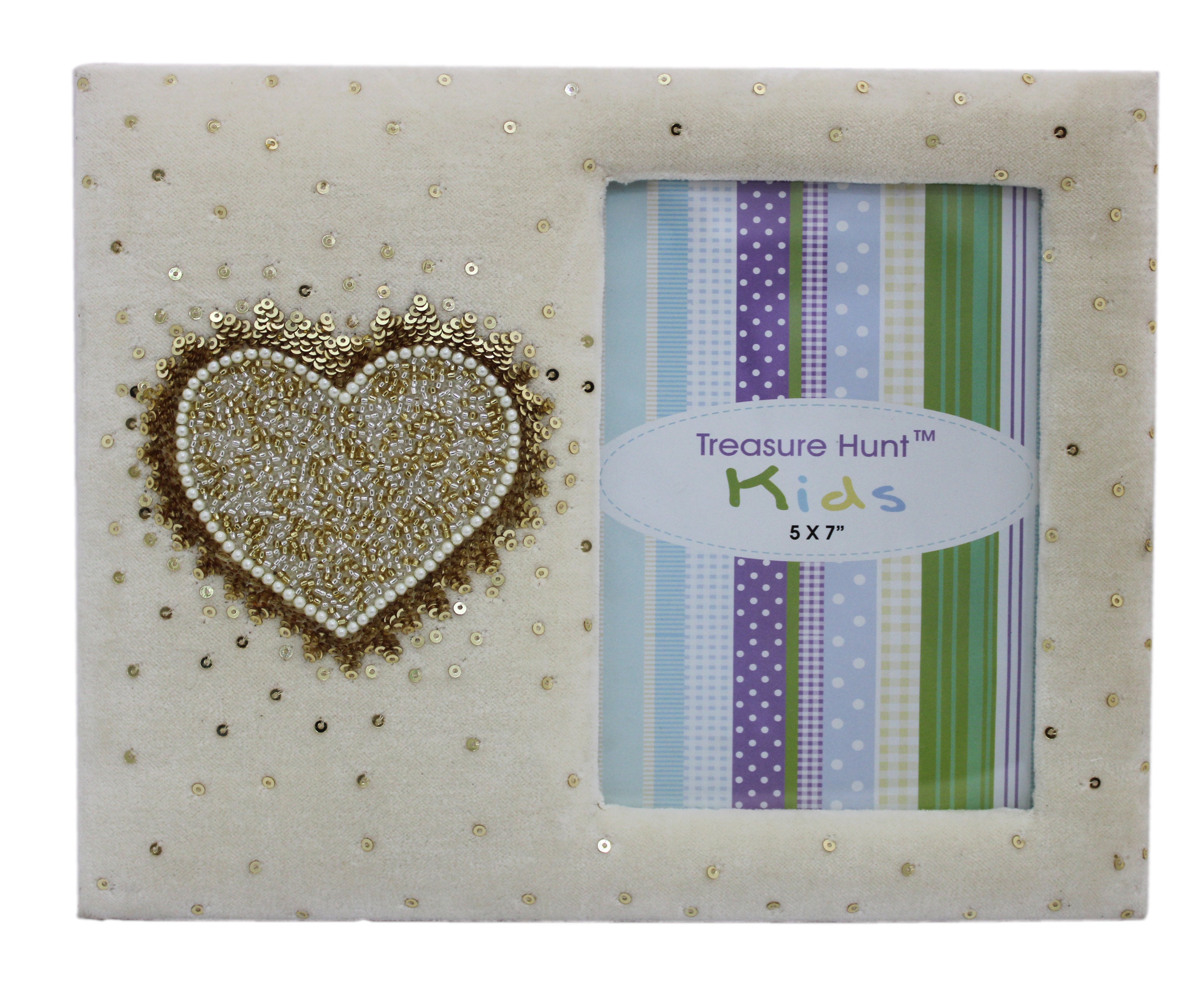 Beautiful Heart Sequin Beaded Embroidered Photo-Frame